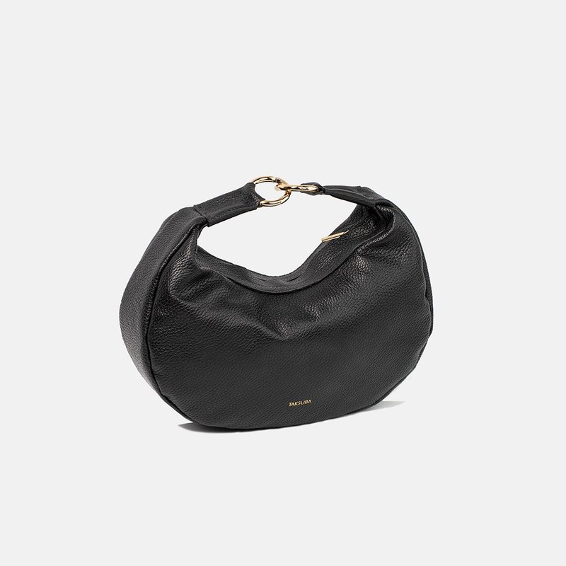 OUTLET – Leather Shoulder Bag | Minimalist Handcrafted Purse | Italian Leather - 手提包/手提袋 - 真皮 黑色