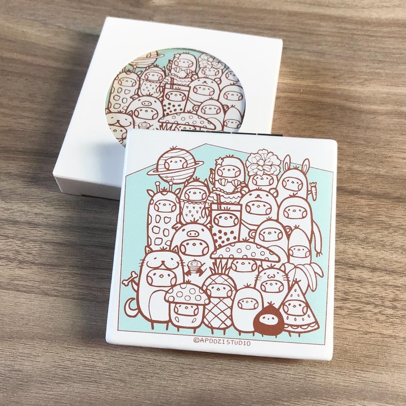 布籽生物 大集合 PU皮革 小方鏡 - 其他 - 人造皮革 白色