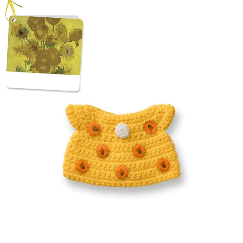 Miffy Doll Accessories - van gogh sunflower dress handmade - Stuffed Dolls & Figurines - Cotton & Hemp Orange