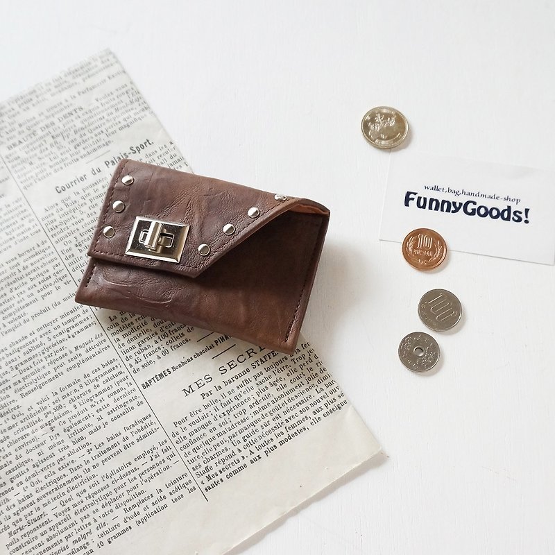 Adult coin case　brown - กระเป๋าใส่เหรียญ - หนังแท้ สีนำ้ตาล