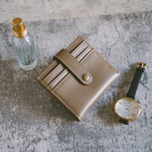 寇比手工皮件 Colbie Leather 真皮扣式簡約卡片夾 C002 灰