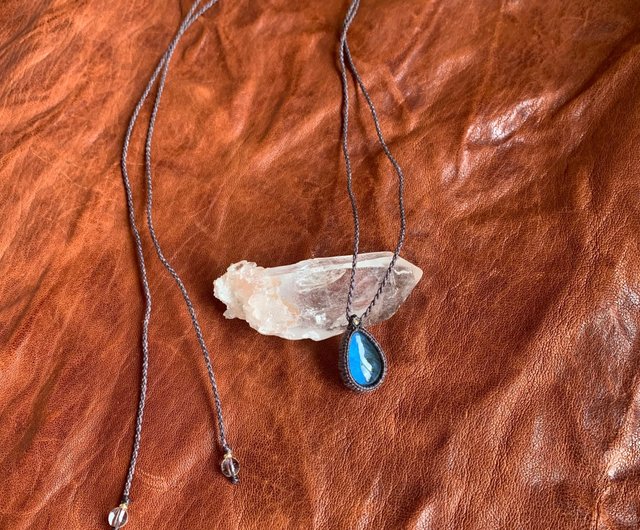 Twinkle- ラブラドライトマクラメネックレス - ショップ 糸遊美