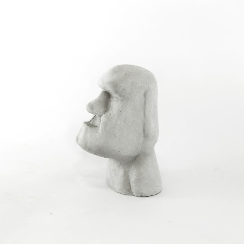 KIND MOAI- Honest Moai Statue - Items for Display - Cement Gray