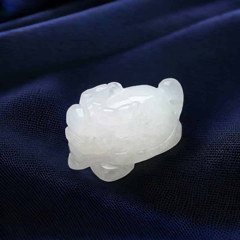 Ice Jadeite Dragon Turtle | Natural Burmese Jadeite Grade A | Gift - Other - Jade White