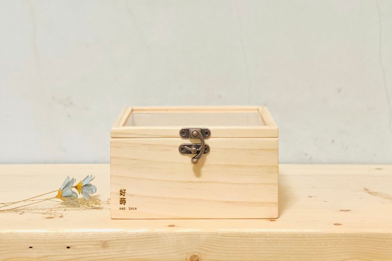 Minimalist transparent wooden box with lid【 16 x16 x8.6 】 - Storage - Wood Gold