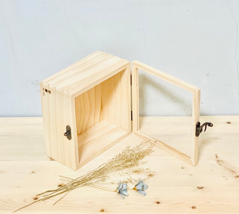 Minimalist transparent wooden box with lid [15 x15 x8.6] - Handmade storage box series - กล่องเก็บของ - ไม้ สีทอง