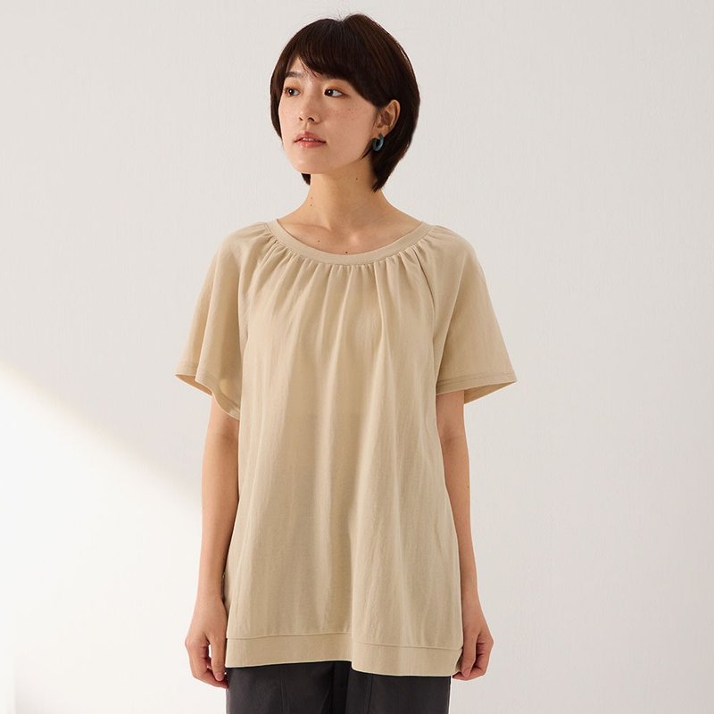 修身傘袖透氣棉質上衣-共2色 - 睡衣/居家服 - 棉．麻 多色