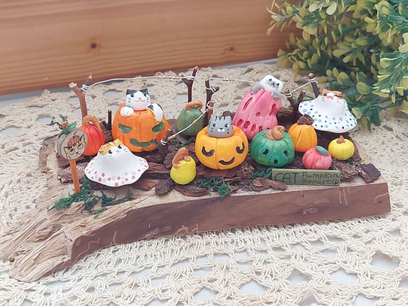 南瓜森林C/貓鬼鬼/南瓜貓/萬聖節 - 擺飾/家飾品 - 其他材質 多色