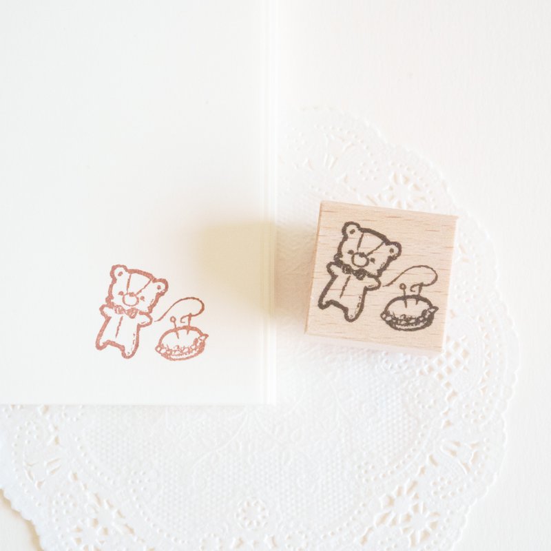 Rubber Stamp - Making a Small Teddy Bear - Stamps & Stamp Pads - Rubber Brown