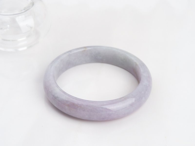 Pure purple autumn color | ice glutinous species / spring with colorful floating flowers / safe bracelet / wrist size 19 | natural A-quality jadeite jade bracelet - สร้อยข้อมือ - หยก สีเขียว