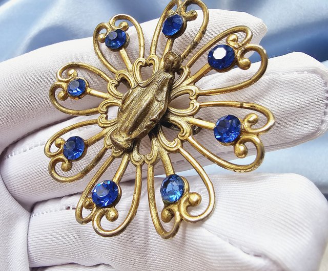 聖母マリア ホーリーライト サファイア ラインブローチ/ブローチ