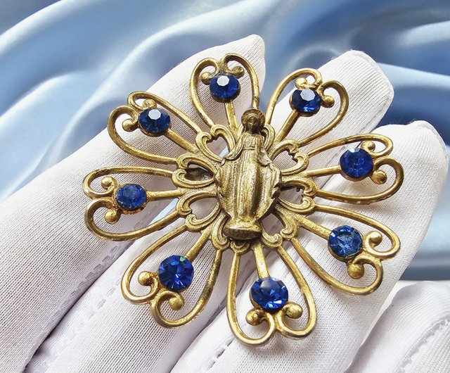 聖母マリア ホーリーライト サファイア ラインブローチ/ブローチ
