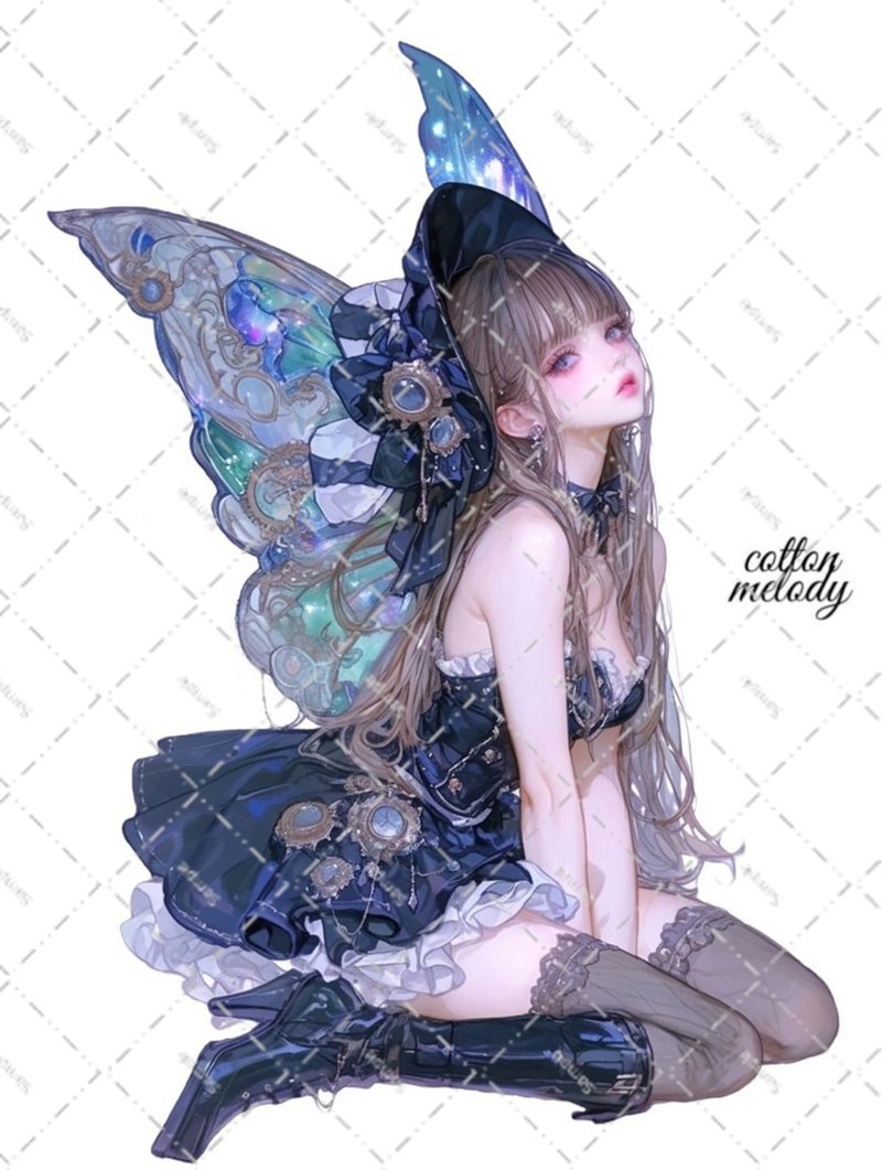original sticker no.6937 人物ステッカー オリジナルステッカー 人物ステッカー 女の子ステッカー オリジナル人物ステッカー - 貼紙 - 紙 