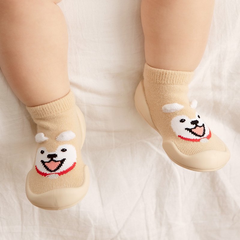 韓國 Ggomoosin 學步襪鞋 - 柴犬旺旺 - 嬰兒鞋 - 棉．麻 