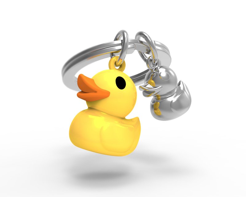 【Metalmorphose】MTM Little Yellow Duck Keychain Yellow Duck/Pendant/Gift - ที่ห้อยกุญแจ - โลหะ สีเหลือง