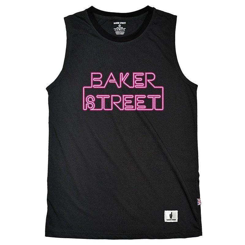 British Fashion Brand -Baker Street- Neon Board Tank Top - Men's Tank Tops & Vests - Cotton & Hemp Black