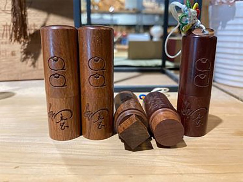 可客製化-母子印章(紫檀) - 印章/印台 - 木頭 咖啡色