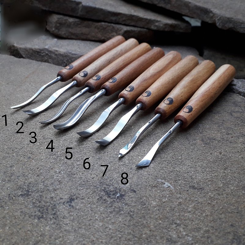 Wood carving chisels. Mini chisels.  forged by hand. Chisels are bent. - 零件/散裝材料/工具 - 其他金屬 