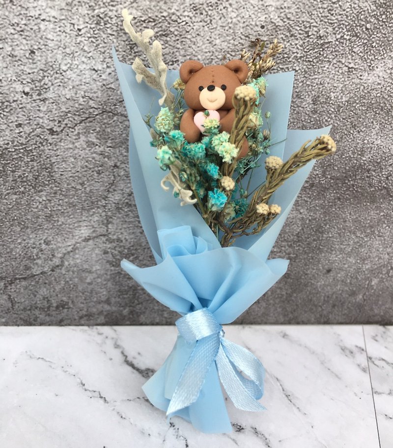 Eudora House mini bear bouquet, graduation gift, teacher's day flower gift - ช่อดอกไม้แห้ง - พืช/ดอกไม้ 
