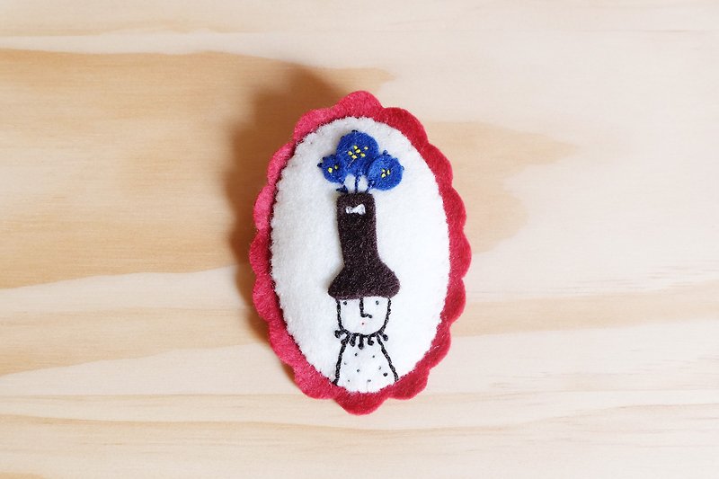 Miss Hairy Collection / Oh! It's growing! / Brooch 10 - Brooches - Other Materials Red