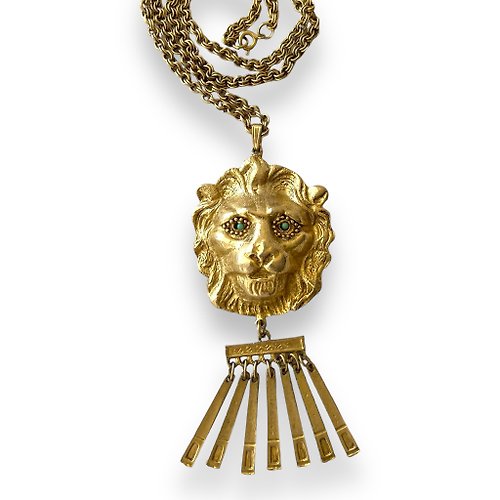 Elena Michel Vintage Vintage Lion necklace pendant - unique piece- Pauline Rader style