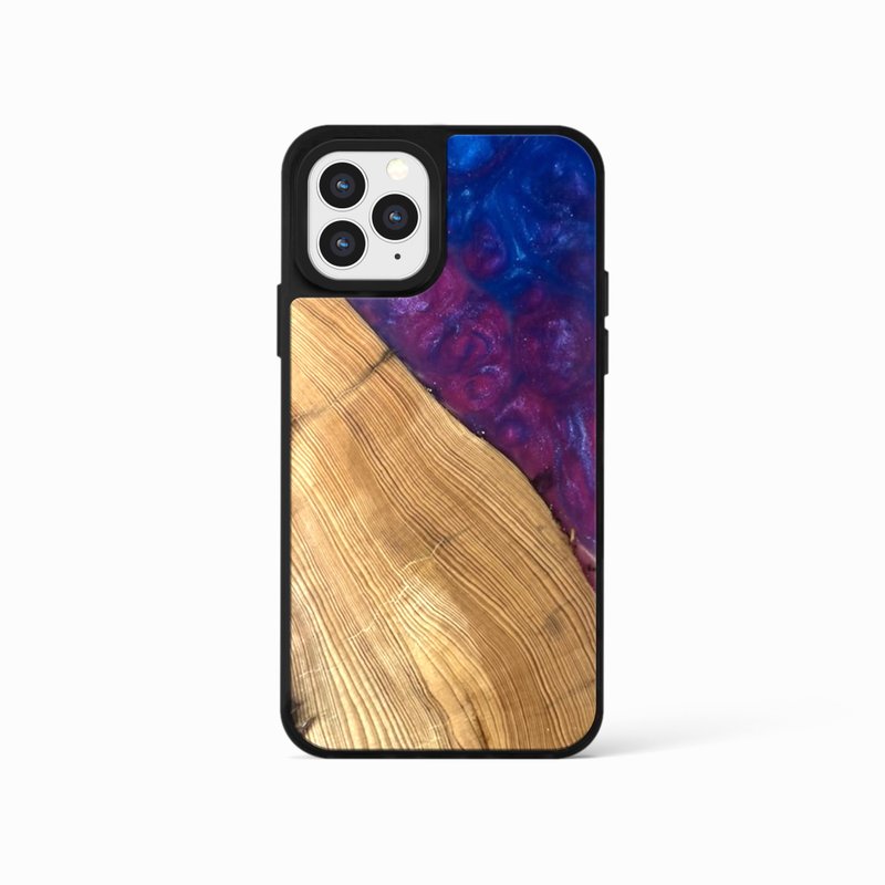 iPhone 13/14/15/16 epoxy wooden resin phone case - Arash III - Phone Cases - Wood Blue