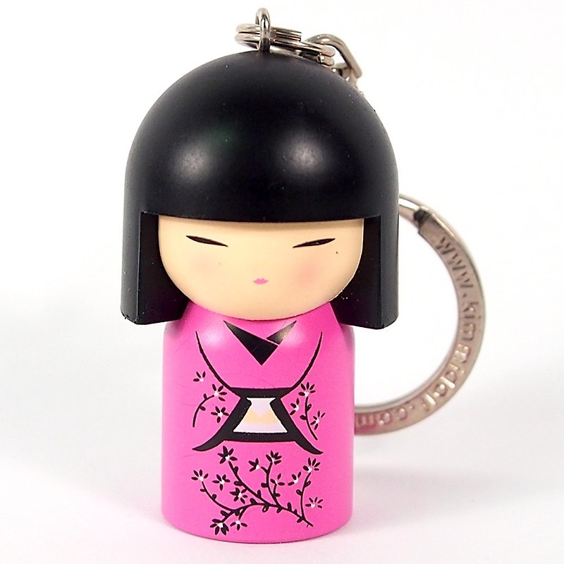 Key ring-Miwa harmonious balance [Kimmidoll and blessing doll key ring] - Keychains - Other Materials Pink