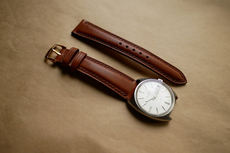 leather watch strap, custom made - สายนาฬิกา - หนังแท้ สีดำ