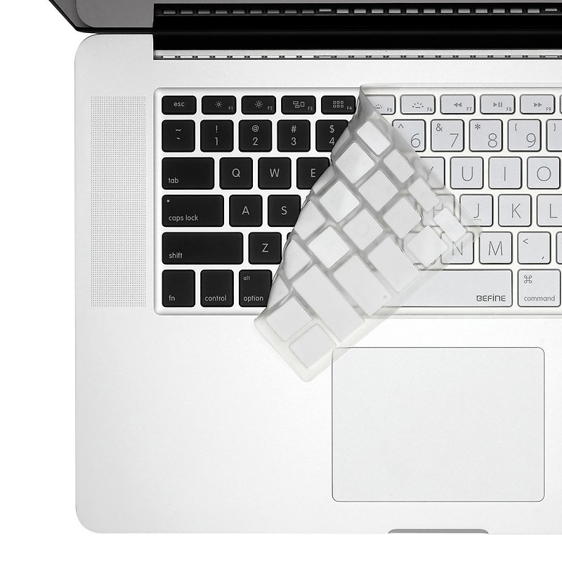 BEFINEのKEYBOARD KEYSKIN MacBook Proの13/15のRetinaキーボードの保護フィルム専用の英語（無発音記号） - 白地に黒（8809305224195） - タブレット・PCケース - シリコン ホワイト