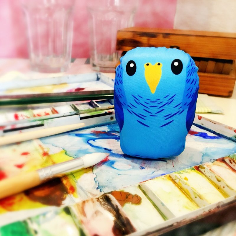 DIY手作鸚鵡 ∣ 橫斑鸚鵡 Barred ‧ 紙鎮手作材料包 - 其他 - 其他材質 藍色