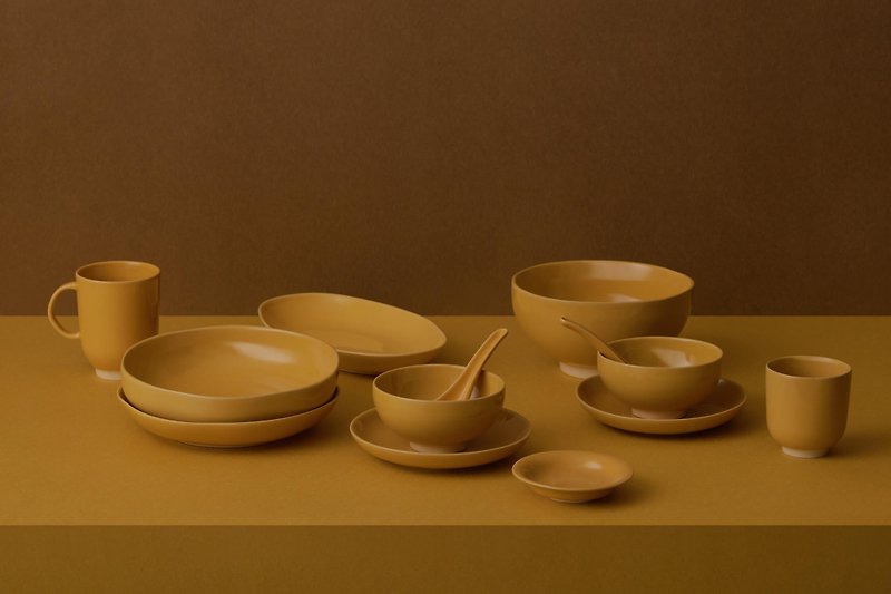ดินเผา ถ้วยชาม สีส้ม - KOGA │ Ceramic Hexagon Bowl Large (Kiln Yellow)