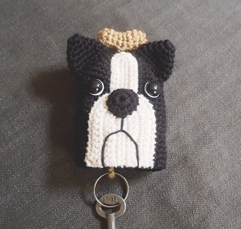 Knitted key cover - 鑰匙圈/鎖匙扣 - 其他材質 黑色