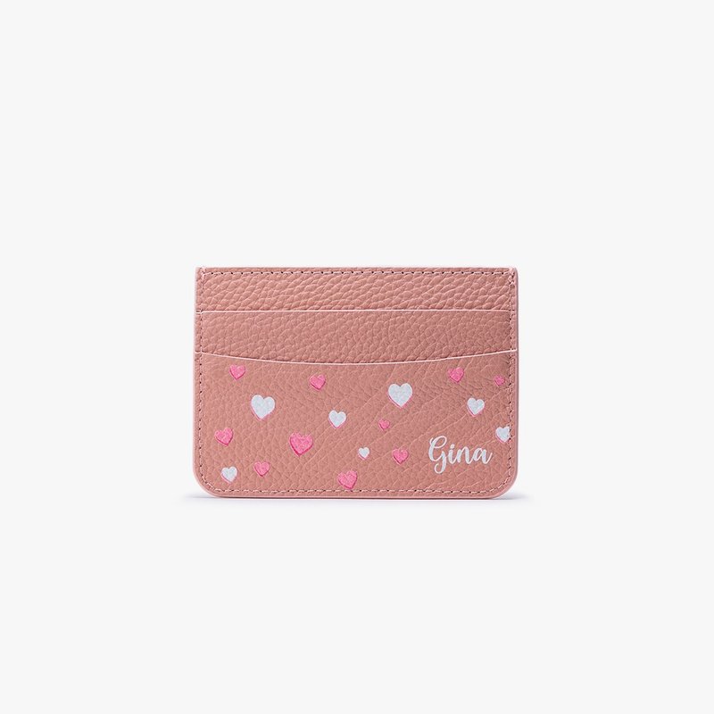 Dearcase Girl Love Card Holder Honey Lyme Powder Customized Card Holder- (Custom Name) - Wallets - Genuine Leather 