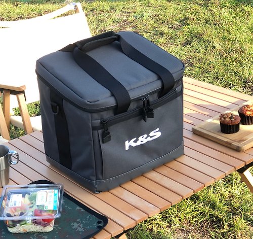 K&S FUN生活 露營野餐用冰箱袋/保冷袋-石墨灰25L/40L-水密高週波-預購5月底
