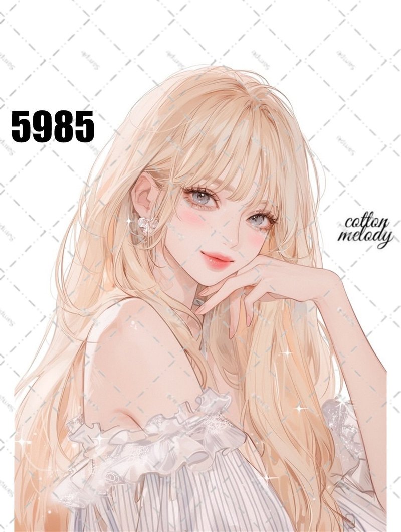 original sticker no.5985 人物ステッカー オリジナルステッカー 人物ステッカー 女の子ステッカー オリジナル人物ステッカー - 貼紙 - 紙 