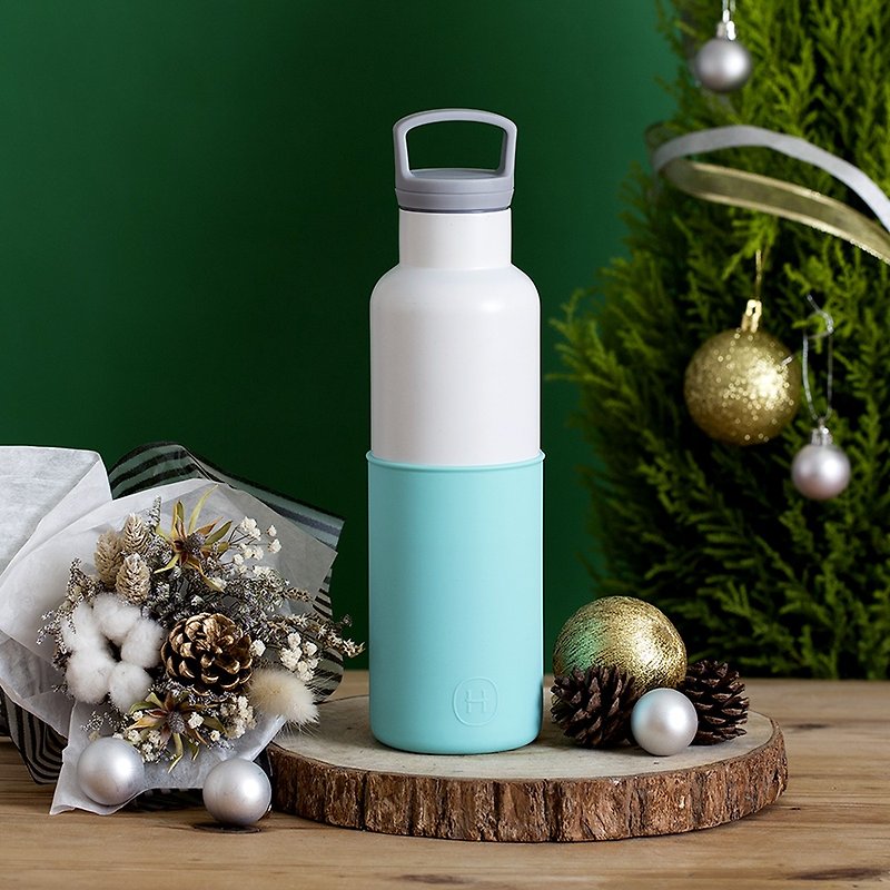 American HYDY fashion insulated water bottle [Arctic blue + rose powder-white bottle] stainless steel insulated water bottle - กระติกน้ำ - โลหะ หลากหลายสี