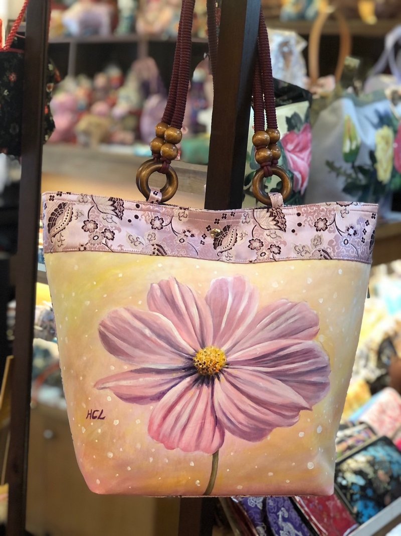 Custom hand-painted large Tote - กระเป๋าแมสเซนเจอร์ - อะคริลิค หลากหลายสี