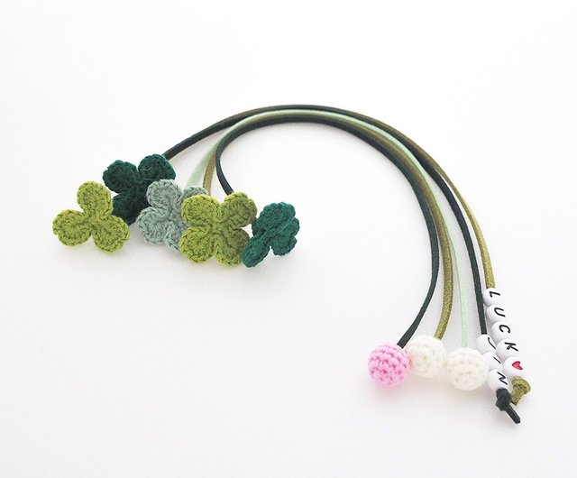かぎ針編みのクローバーのしおり - ショップ isoDreams しおり
