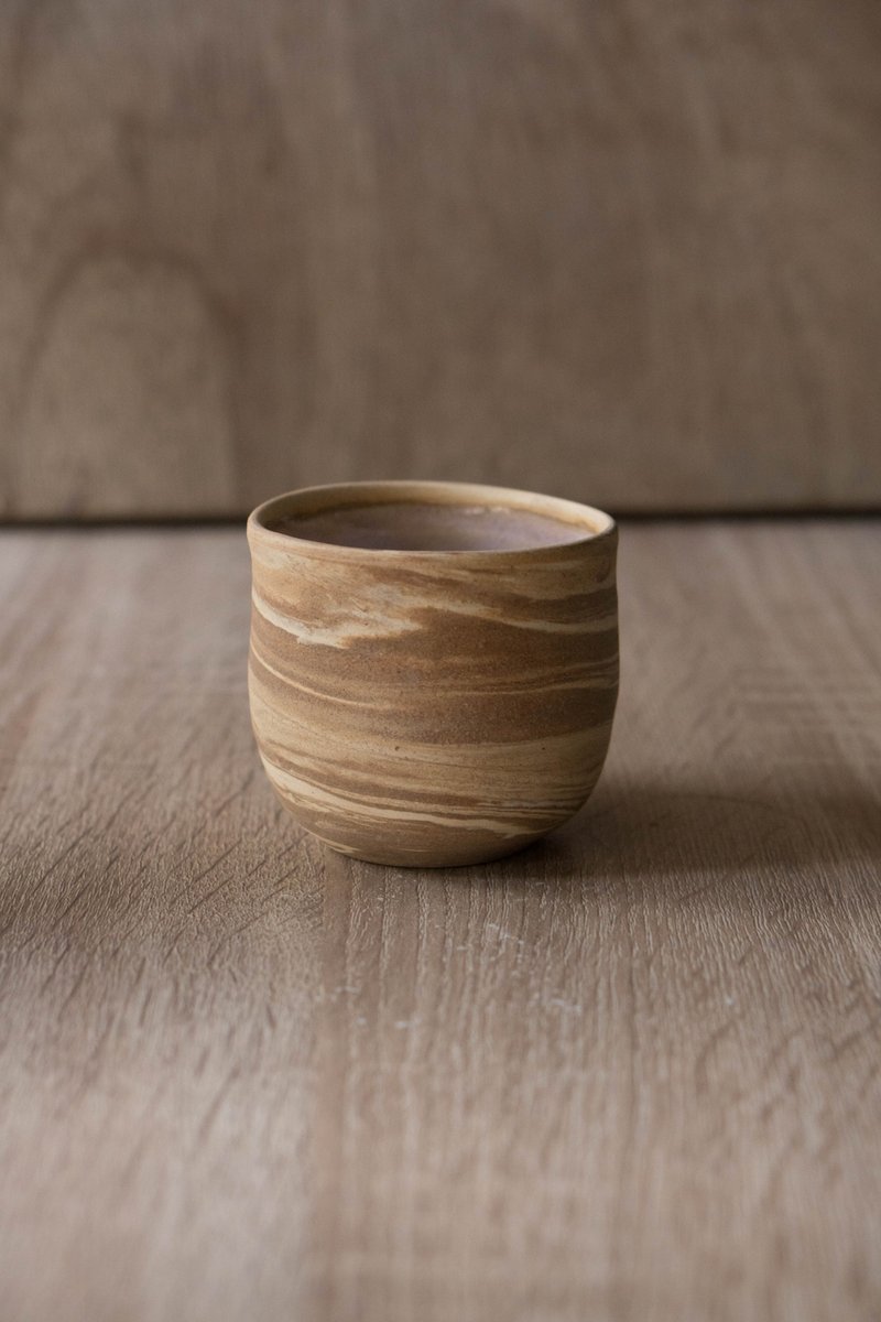 攪胎小茶杯 - 茶壺/茶杯/茶具 - 陶 卡其色