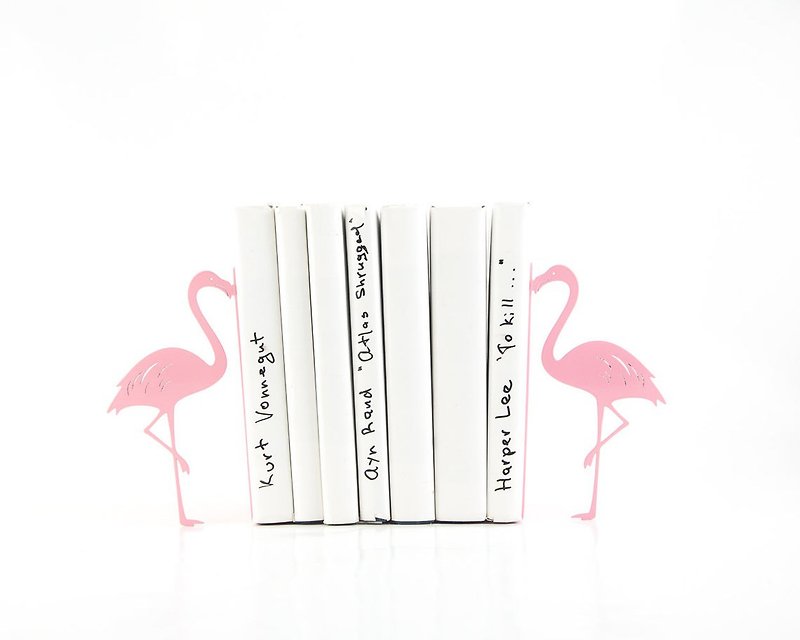 Metal Bookends Flamingos // Book holders // FREE SHIPPING WORLDWIDE // - ของวางตกแต่ง - วัสดุอื่นๆ สึชมพู