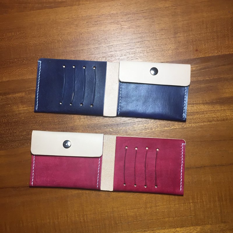 Oh Well - Wallet in amour 手作手染植鞣皮革短夾 - 錢包/皮夾/長短夾 - 真皮 