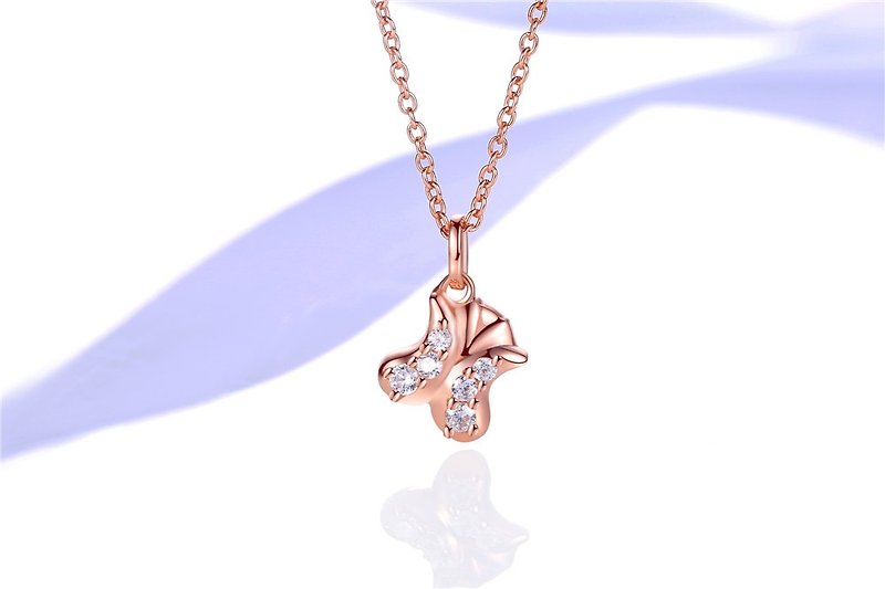 Etc. blooming roses original designer sterling Silver necklace elegant simplicity clavicle chain gift - สร้อยคอ - เงิน สีทอง