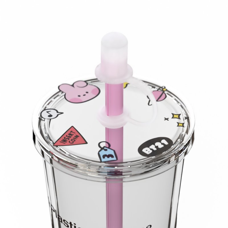 BT21 minini COOKY 透明吸吸杯 - 其他杯子 - 塑膠 粉紅色