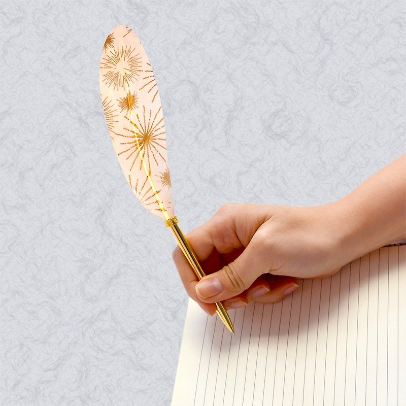 Quill Pen Feather Ball Pen Lucia Light Messenger L03 Feather Pen Butterfly Light - Ballpoint & Gel Pens - Other Materials Pink