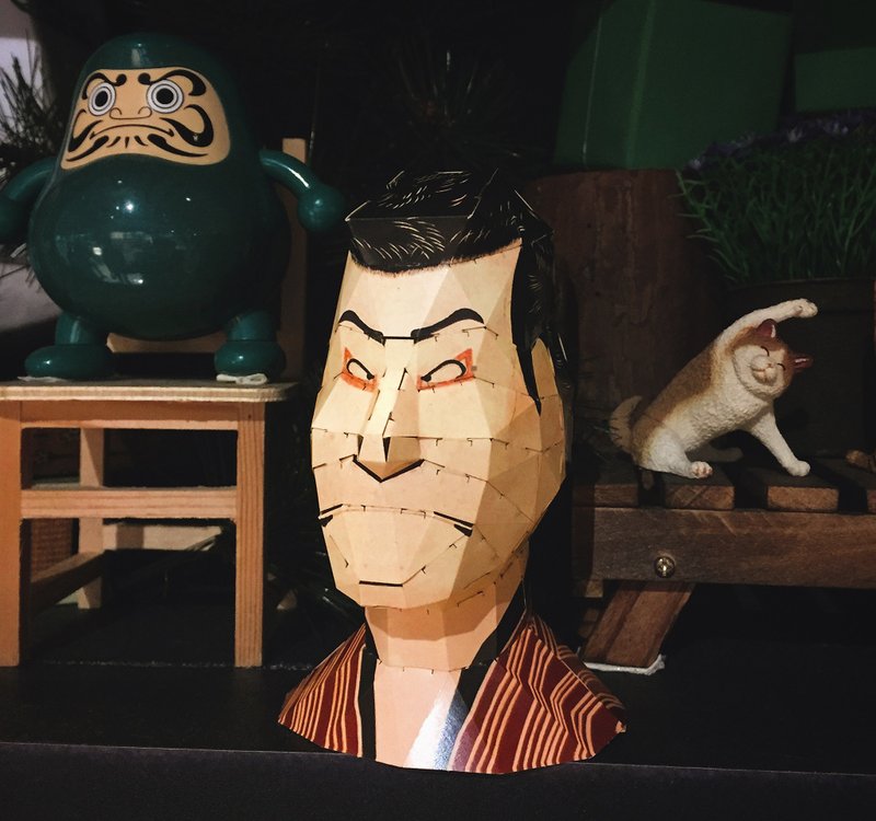 Otani Oniji III As Edobei - Paper Craft Model | 3D Home Décor Bookshelf - งานไม้/ไม้ไผ่/ตัดกระดาษ - กระดาษ หลากหลายสี