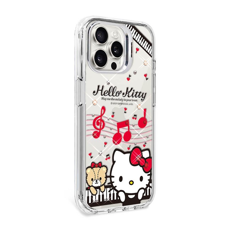 三麗鷗 iPhone 全系列 防震雙料隱形立架彩鑽手機殼-凱蒂協奏曲 - 手機殼/手機套 - 其他材質 多色