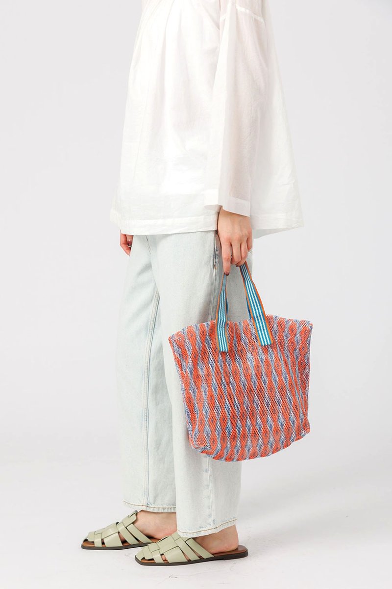 【ÉPICE】流光 網格提包 - Orange / S - 側背包/斜背包 - 尼龍 多色