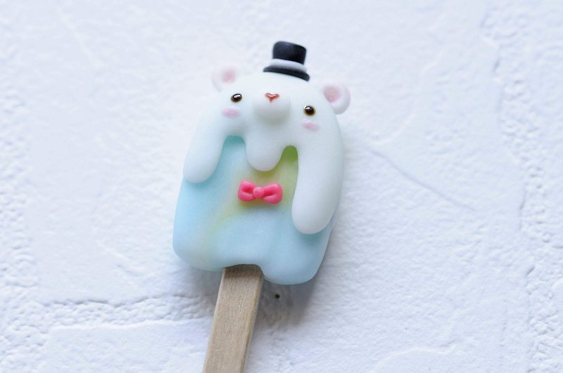 :│Sweet Dream│:The taste of summer: cute bear popsicle-gentleman bear/key ring/gift - ที่ห้อยกุญแจ - ดินเหนียว สีใส
