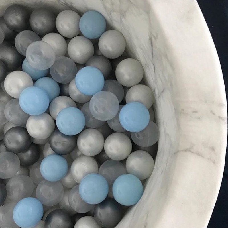 Misioo遊戲球池-90x40大理石-粉藍/珍珠白/珍珠灰/乳白色200顆球 - 寶寶/兒童玩具/玩偶 - 海綿 