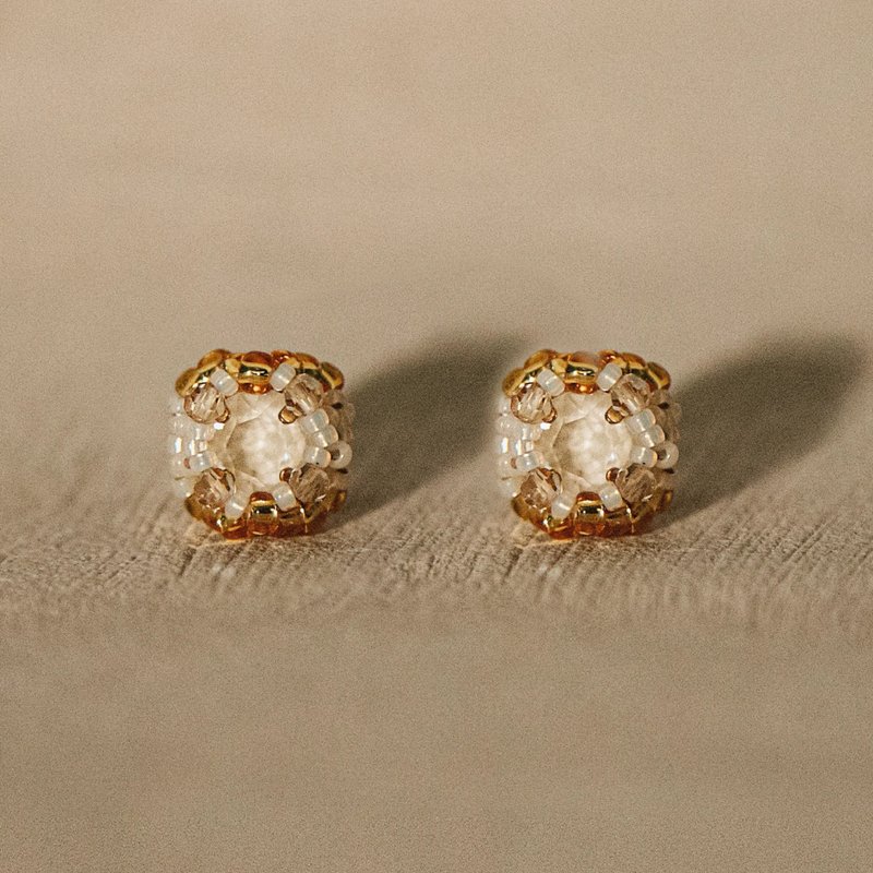 Caravan Solo Studs Earrings - Desert Gold - Earrings & Clip-ons - Glass Gold